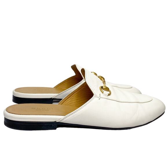 GUCCI Authentic Princetown mule loafer gold white horse bit 8.5 - Picture 4 of 12